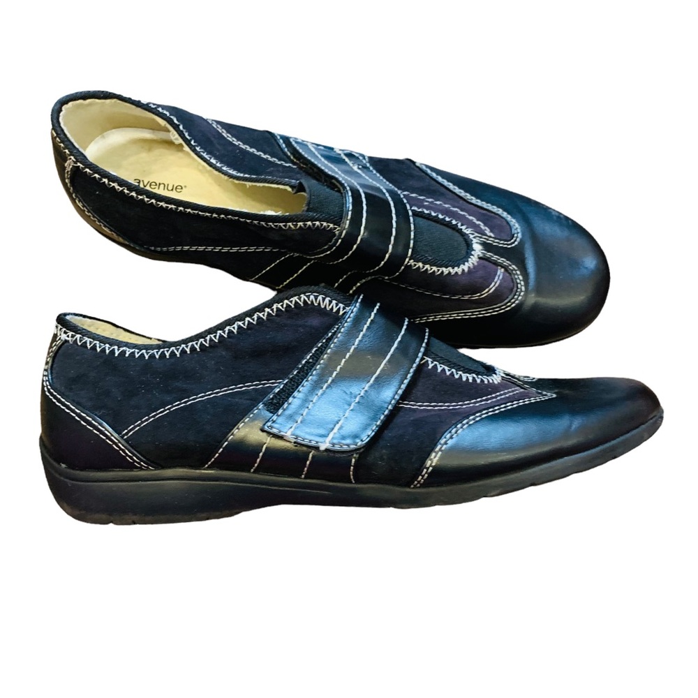 Avenue Black Slip On Comfort Ladies Shoes sz 8.5